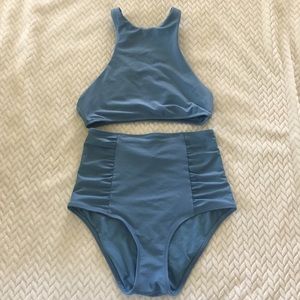 Aerie Blue two piece bathing suit